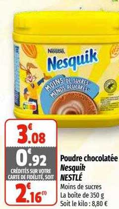 poudre chocolatée nesquik nestlé