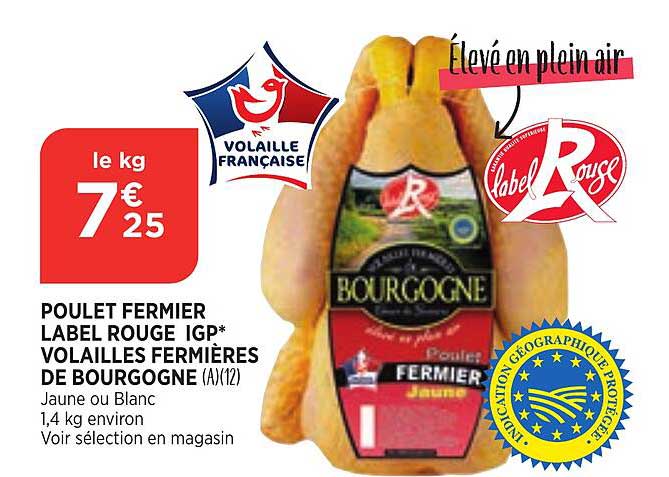 Poulet Fermier Label Rouge Igp Volailles Fermières De Bourgogne