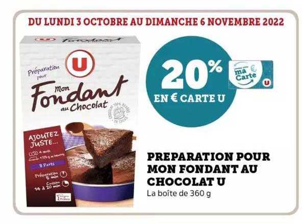 préparation pour mon fondant au chocolat u