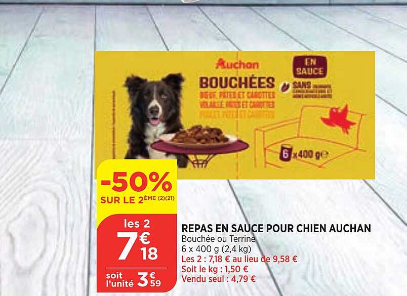 Repas En Sauce Pour Chien Auchan
