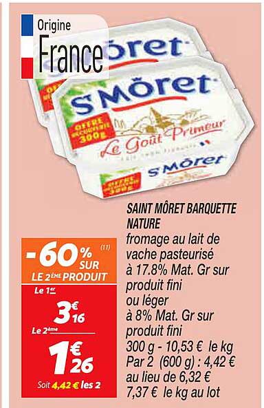 saint môret barquette nature