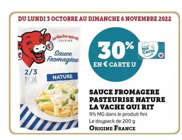 sauce fromagère pasteurisé nature la vache qui rit