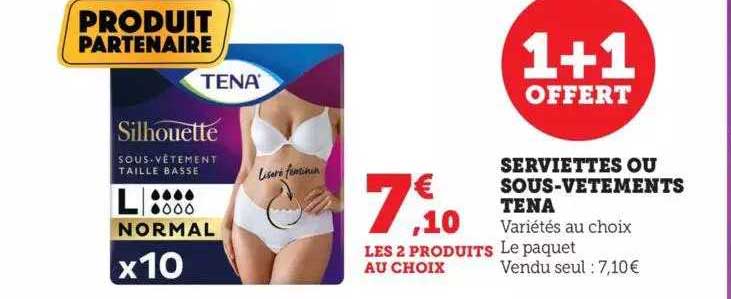 serviettes ou sous-vêtements tena