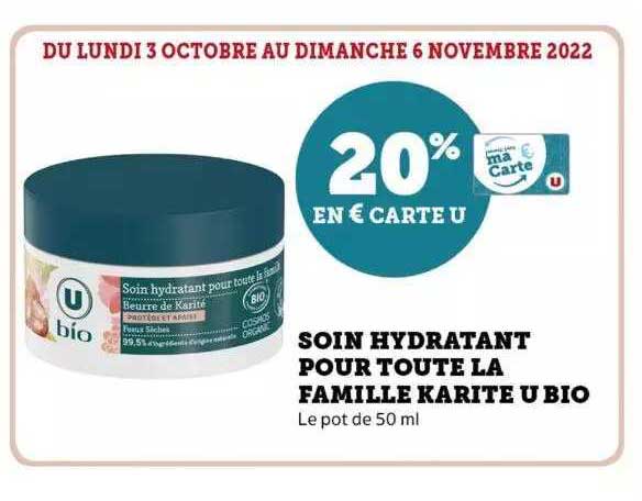 soin hydratant pour toute la famille karité u bio