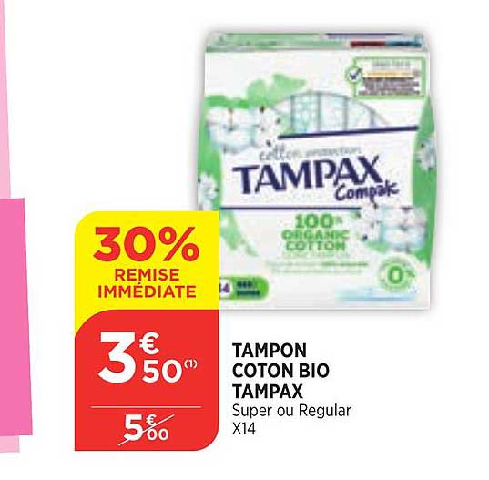 tampon coton bio tampax