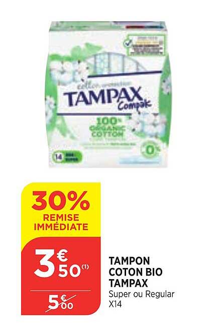 tampon coton bio tampax
