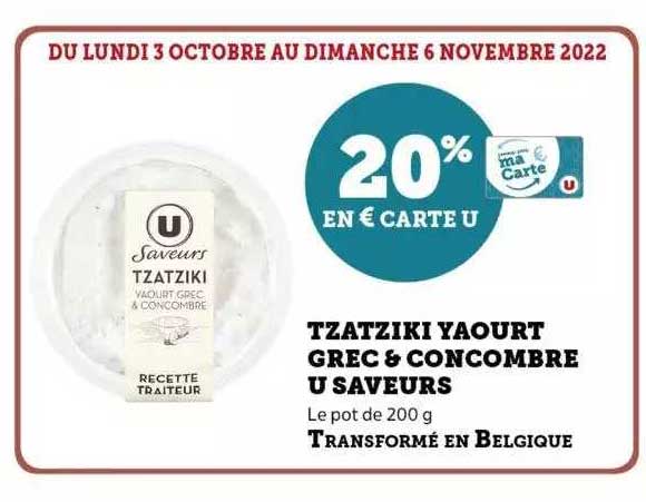 tzatziki yaourt grec & concombre u saveurs