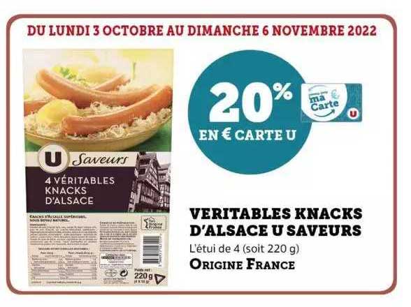 Véritables Knacks D'alsace U Saveurs