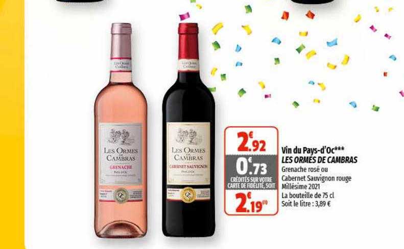 vin du pays d'oc les ormes de cambras