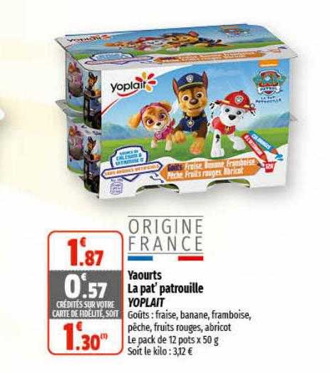 yaourt la pat' patrouille yoplait