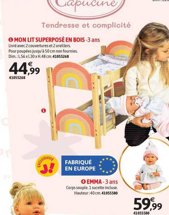 1- mon lit superposé en bois 4- emma