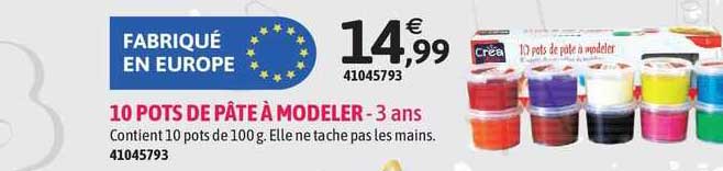 10 pots de pâte à modeler