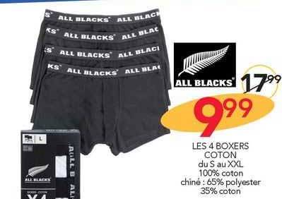 all blacks les 4 boxers coton