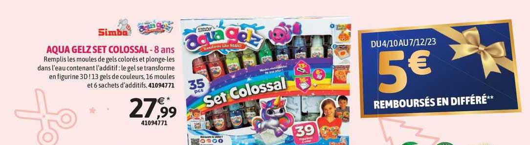 aqua gelz set colossal simba - 8 ans