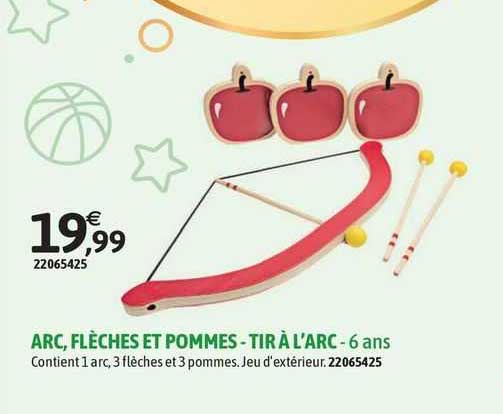 arc, flèches et pommes - tir à l'arc - 6 ans