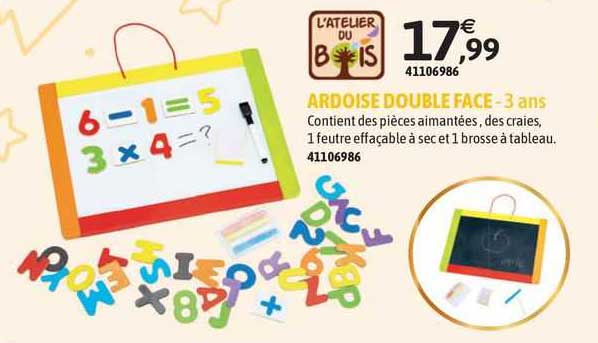 ardoise double face l'atelier du bois - 3 ans