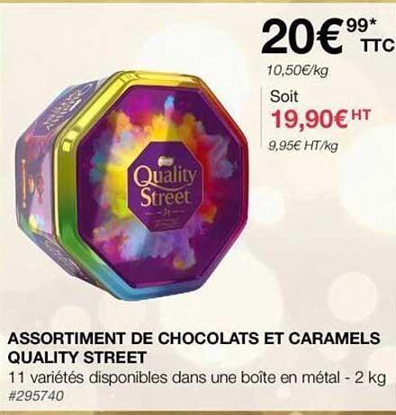 assortiment de chocolats et caramels quality street