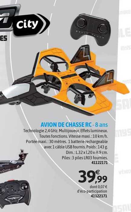 avion de chasse rc - 8 ans