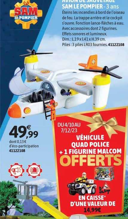 avion de sauvetage sam le pompier