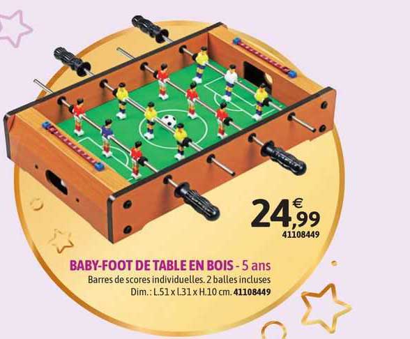 Baby-foot De Table En Bois - 5 Ans