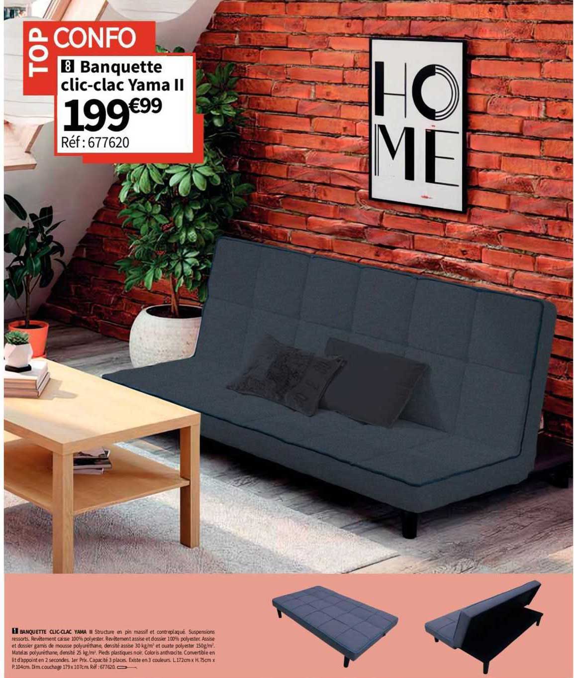 banquette clic-clac yama II