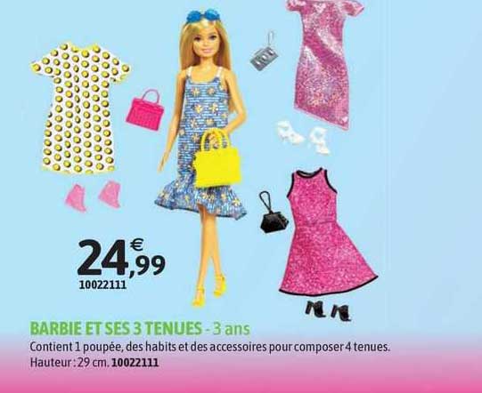 barbie et ses 3 tenues