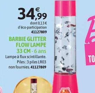 barbie glitter flow lampe 33 cm