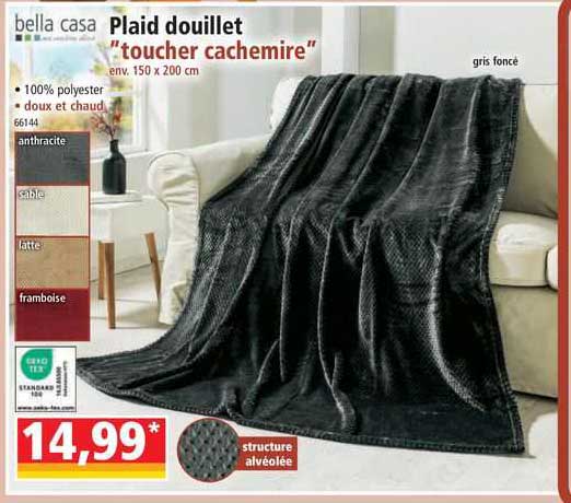 bella casa plaid douillet "toucher cachemire"