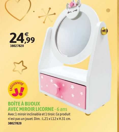 boite à bijoux avec miroir licrone - 6 a ns