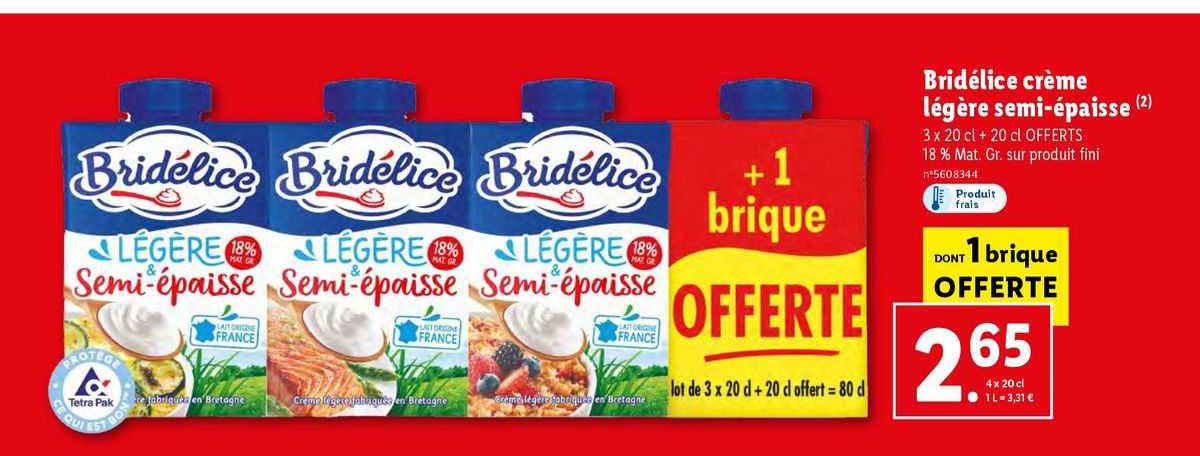 bridélice crème légère semi-épaisse