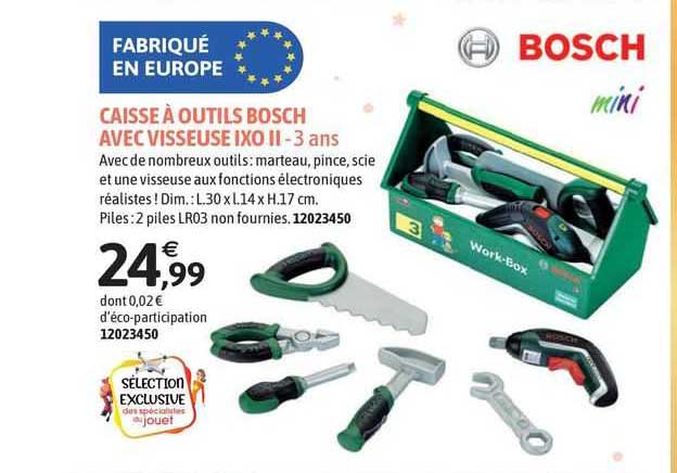 caisse à outils bosch avec visseuse ixo ii