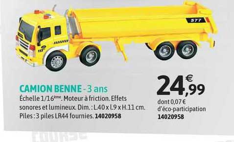 camion benne - 3 ans