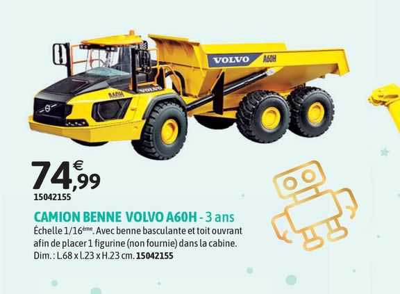 camion benne volvo a60h - 3 ans