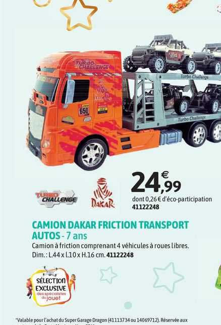 camion dakar friction transport autos - 7 ans