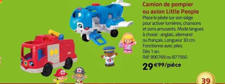camion de pompier ou avion little people
