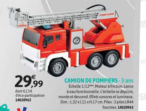 camion de pompiers - 3 ans