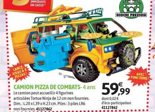 camion pizza de combats - 4 ans