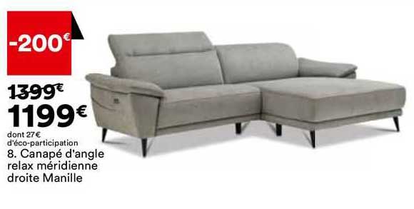 canapé d'angle relax méridienne droite manille