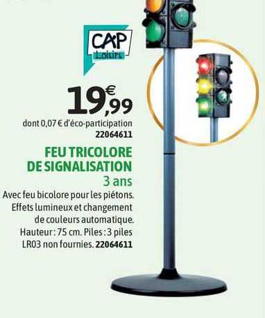 cap feu tricolore de signalisation 3 ans