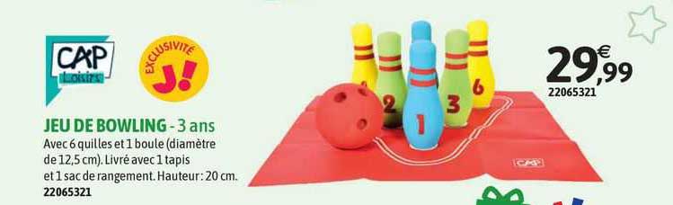 cap jeu de bowling - 3 ans