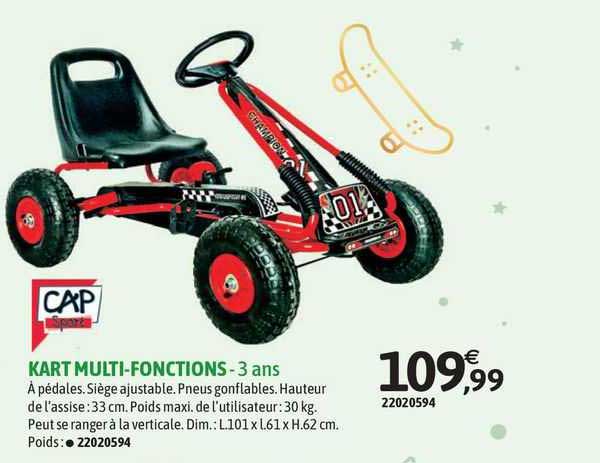 cap kart multi-fonctions - 3 ans