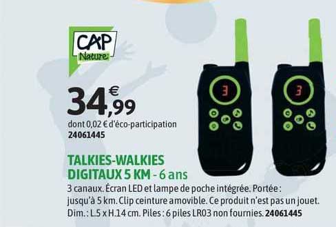 cap nature talkies-walkies digitaux 5 km - 6 ans