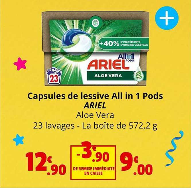 capsules de lessive all in 1 pods ariel aloe vera