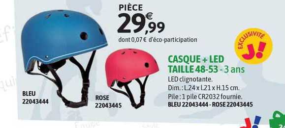 Casque + Led Taille 48-53 J!