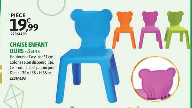 chaise enfant ours - 3 ans
