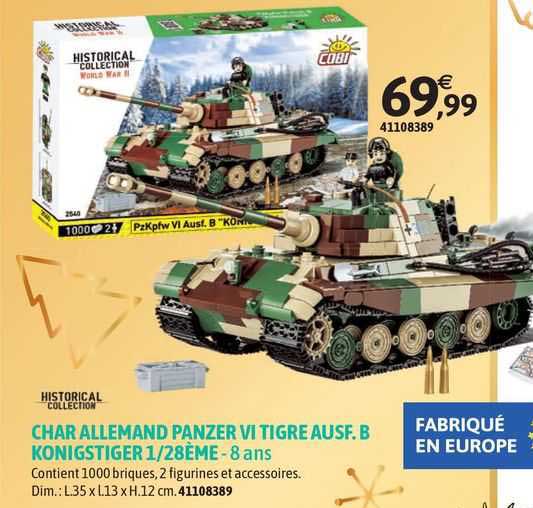 char allemand panzer VI tigre ausf.b konigstiger 1/28ème - 8 ans