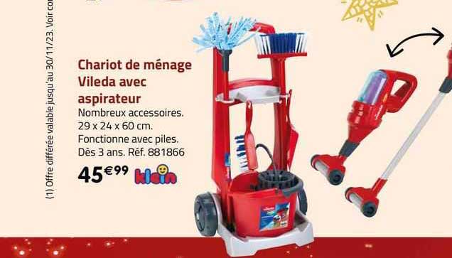 chariot de ménage vileda avec aspirateur