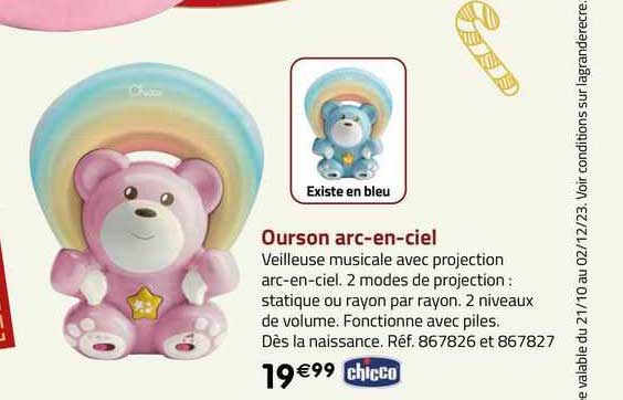 chicco ourson arc-en-ciel
