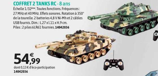 coffret 2 tanks rc - 8 ans