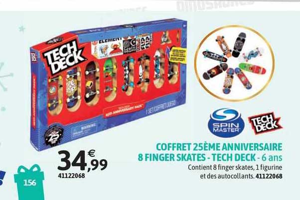 coffret 25ème anniversaire 8 finger skates - tech deck